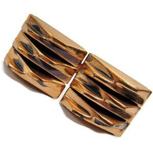 Renoir Modernist Copper Cufflinks Square Shirt Accessories Wedding Vintage